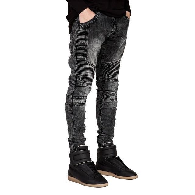 Men Jeans Runway Slim Racer Biker