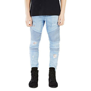 Men Jeans Runway Slim Racer Biker